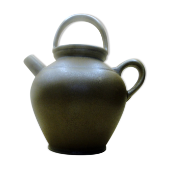 Jug goat gargoulette pitcher in brown stoneware digoin crespot