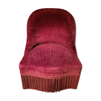 Fauteuil velours rouge