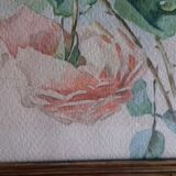 Ancient watercolor with rose