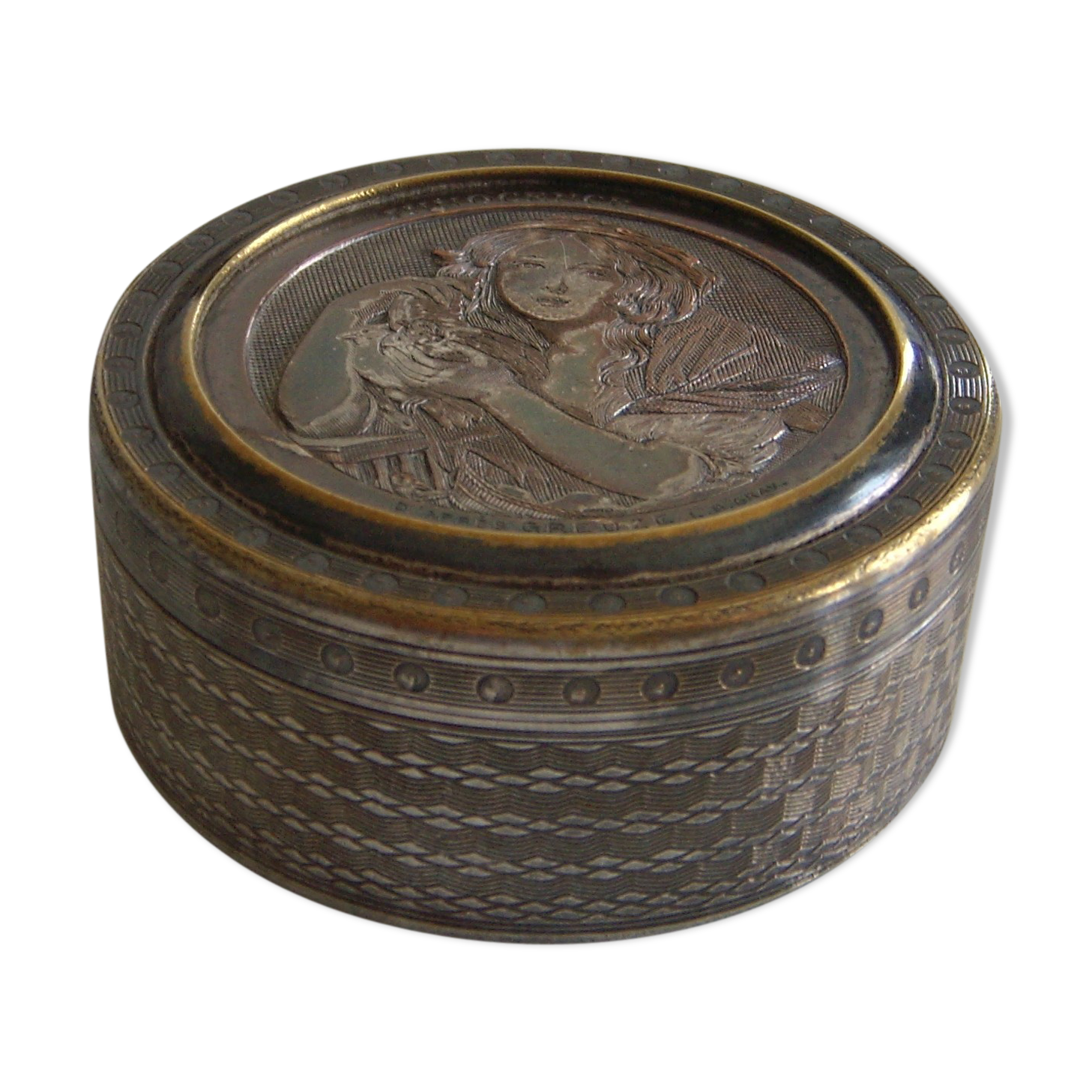 Small engraved metal box innocence