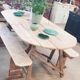 Old table on trestles