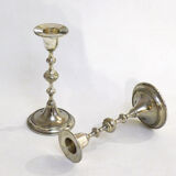 Pair of metal candle holders