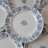 Set of 6 flat plates Terre de Fer model "Aster" XIXth