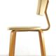 Vintage set of two Cor Alons chairs – bent plywood & blue and cream skai upholstery – 1950s Dutch design