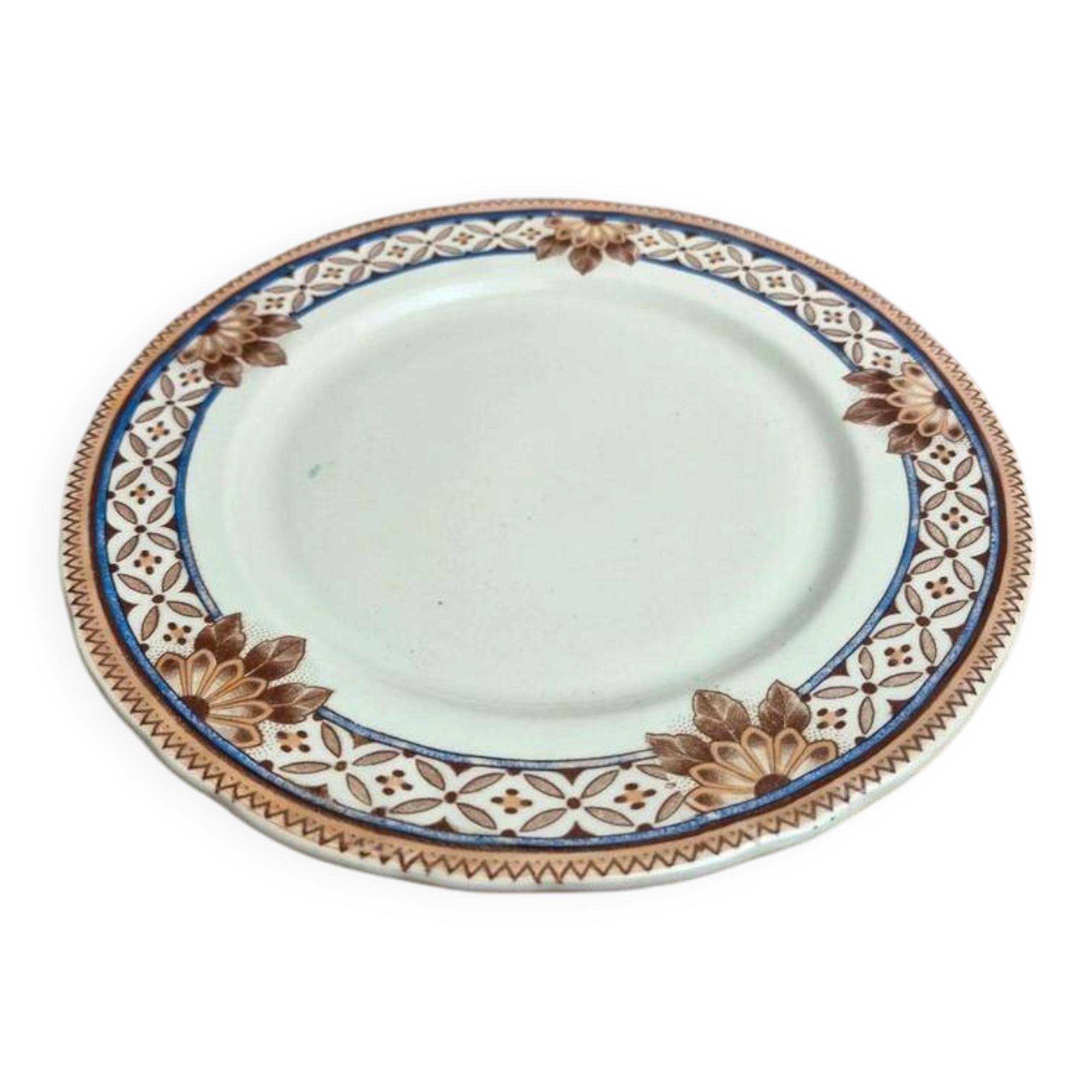 Antique compote dish Creil et Montereau B & Cie – fine polychrome earthenware 19th century