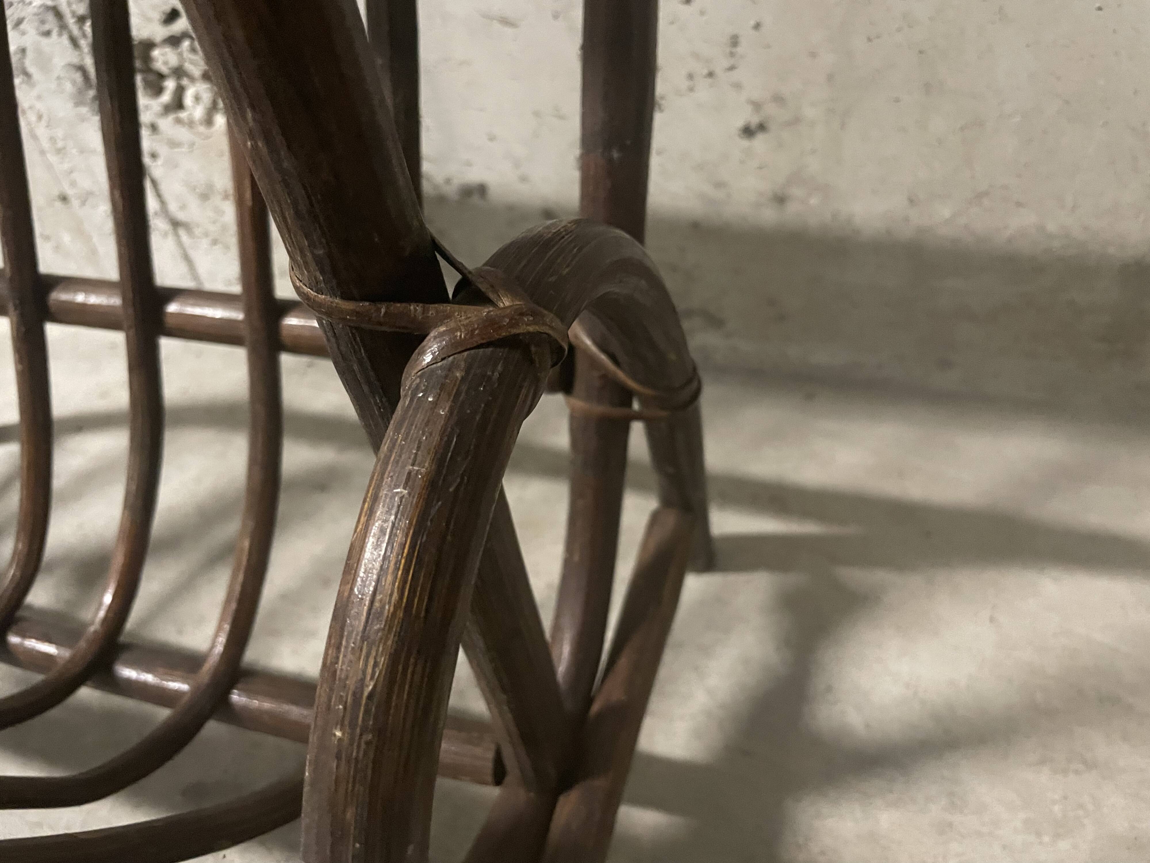 1970s rattan magazine rack