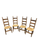 4 modernist straw chairs