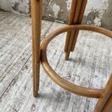 High stool in wicker and rattan