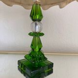 Art Deco Emerald Crystal Lamp