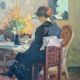 Oil portrait on canvas from the 1920s - painted on the back - Giuseppe Torelli (1881 -1959)