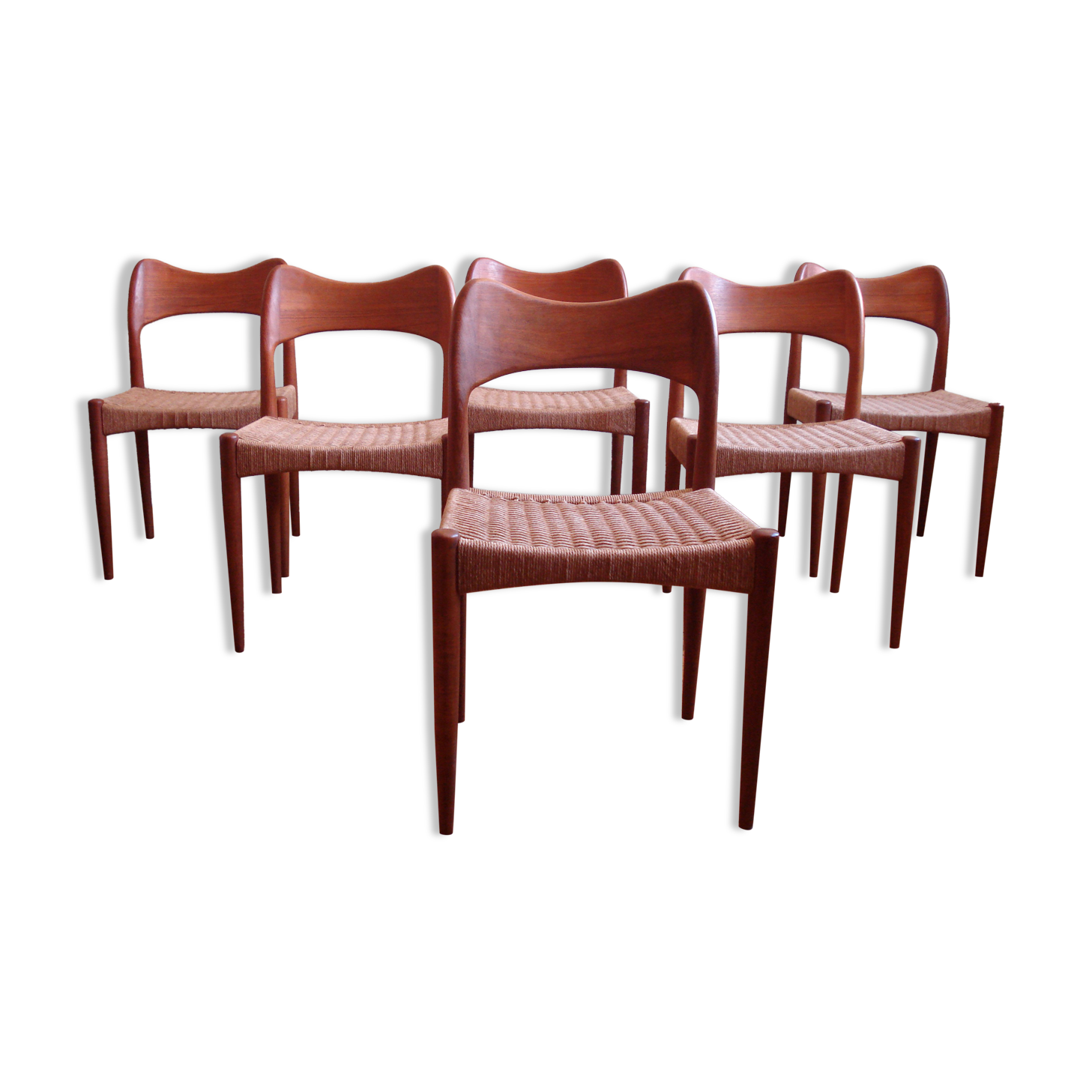 Danish Dining Chairs by Arne Hovmand Olsen for Mogens Kold, Set of 6, 1960s