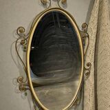 Vintage gold oval wall mirror