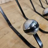 5 black and silver coat hooks from the 60s