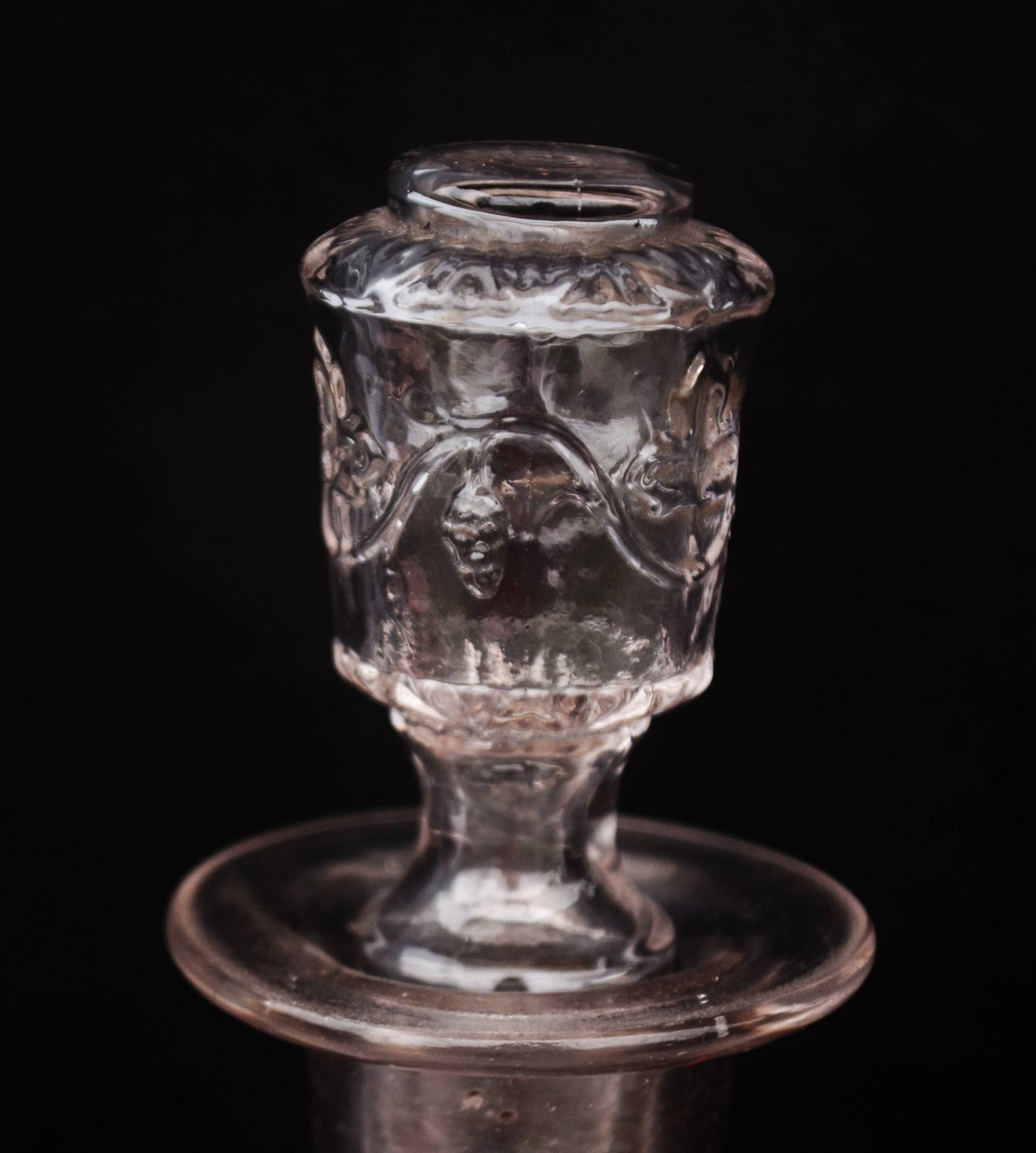 19th Century French Hand Blown Decanter with F letter engraved