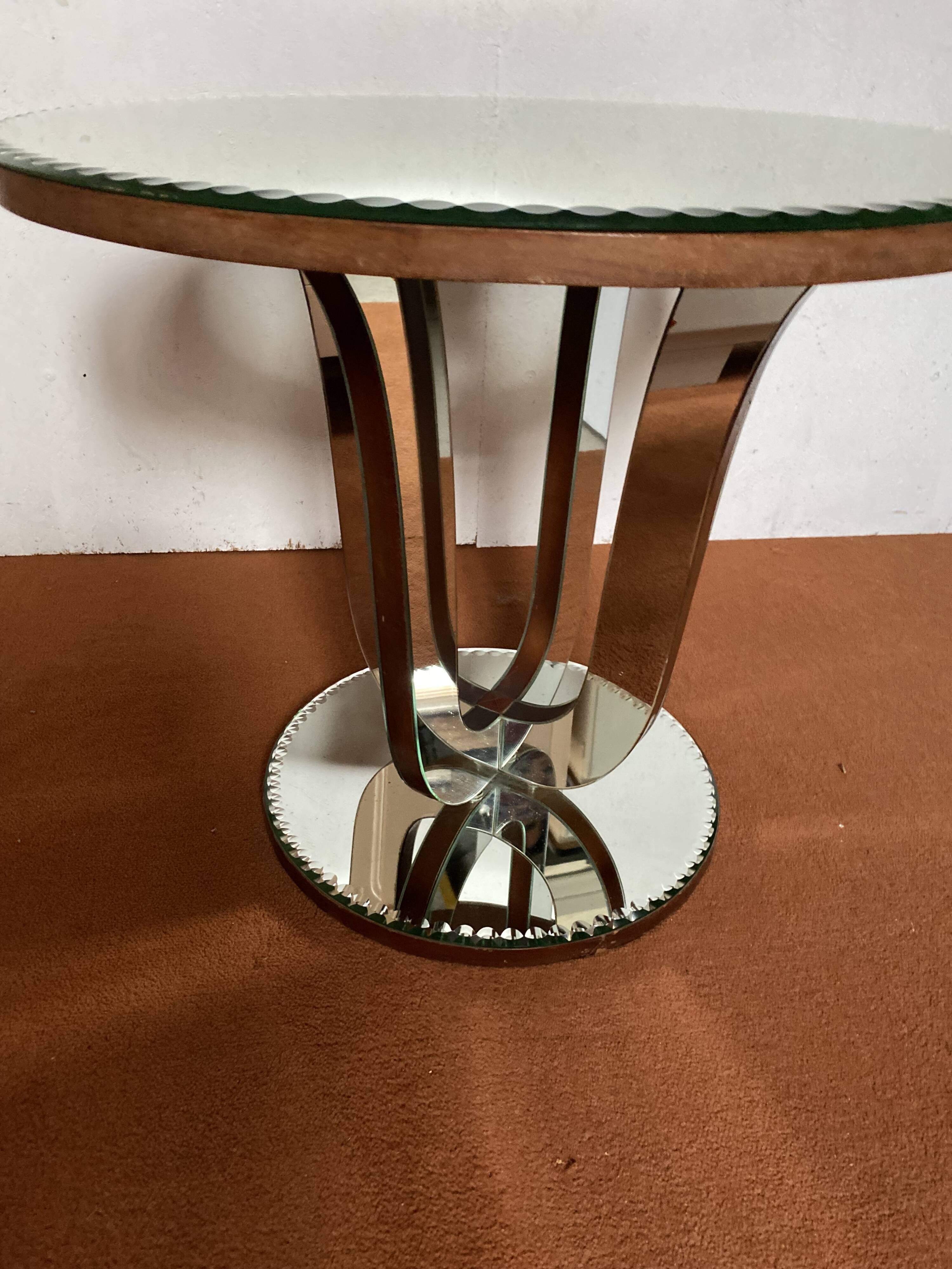mirrored art deco table