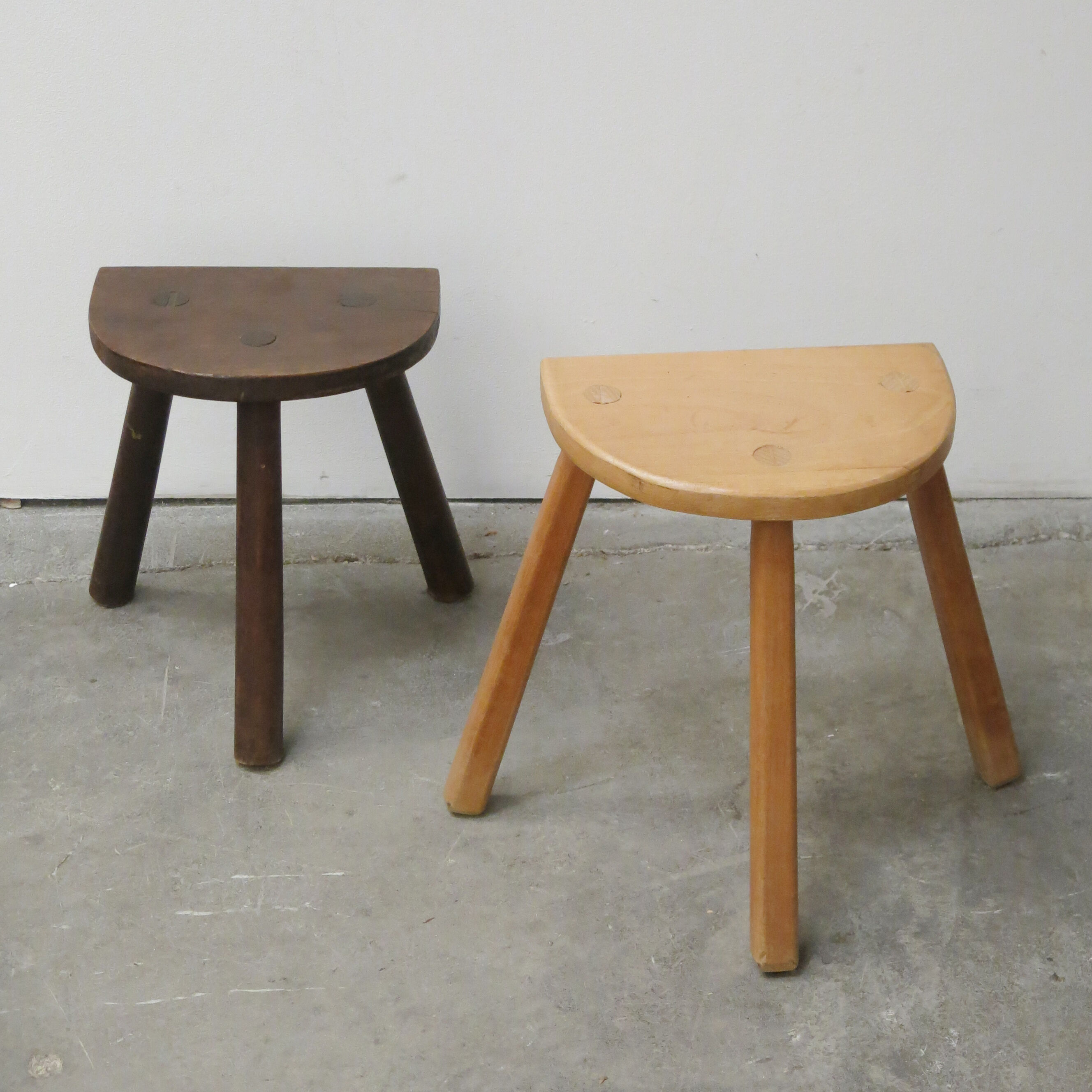 Duo of tripod stools