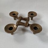 Contemporary Scandinavian Brutalist Design Bronze Candlestick