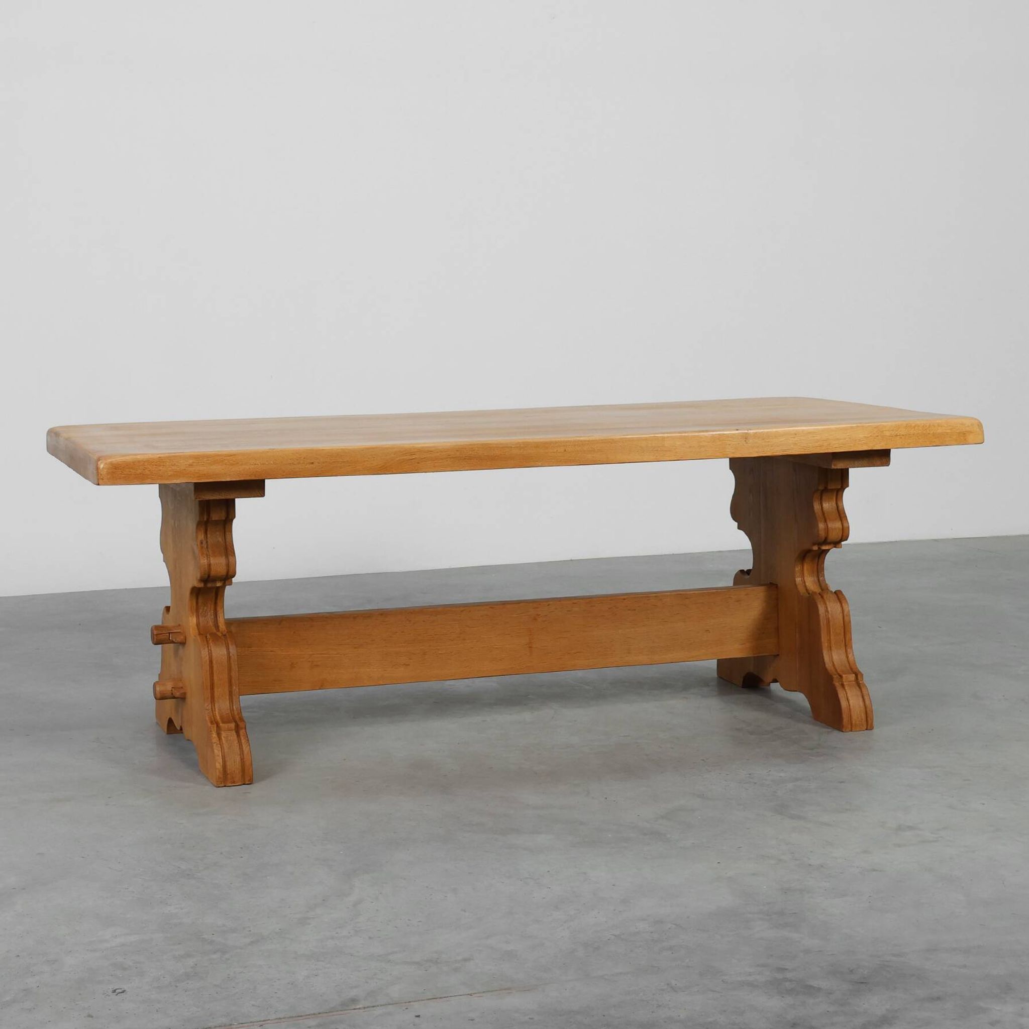 Mid‑20th‑Century Rustic Oak Dining Table, France 1960s