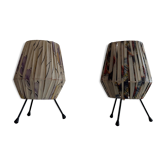 Paire de lampes de table avec abat-jour en plastique et base tripode, années 1960, Italie