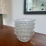 Set of 6 pressed glass bowls with star decoration – vintage