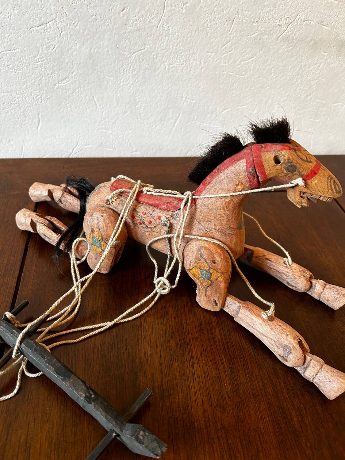 Wooden puppet horse
