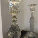 3 bougeoirs en verre transparent