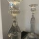 3 clear glass candle holders