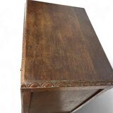 Vintage mid-height low cabinet/shelf with art deco details