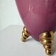 Pink and gold ceramic tripod table lamp