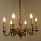 French art nouveau bronze empire style 6 lights chandelier