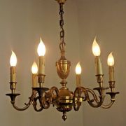 French art nouveau bronze empire style 6 lights chandelier