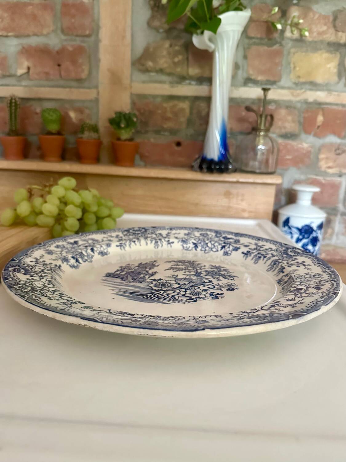 Large round antique dish