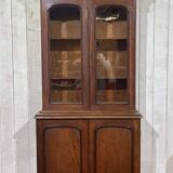 19th century English mahogany two-part bookcase