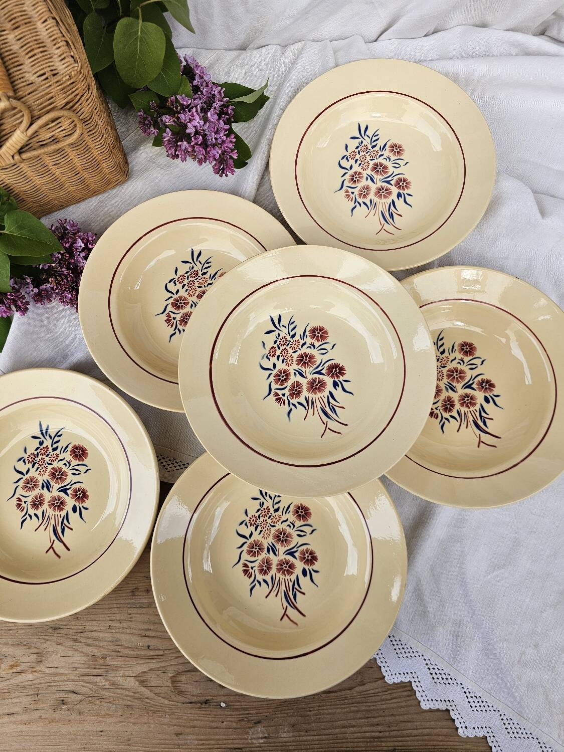 Deep plates x6 "Francine" Badonviller