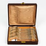 Box of 11 small spoons in Marly style CL in silver-plated metal – late 19th century