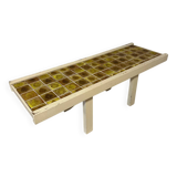 Table basse en bois et céramique vintage