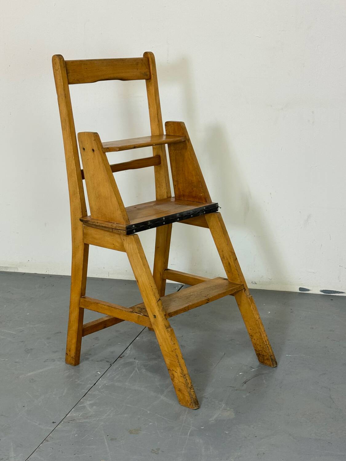 Vintage aesthetic Metamorphic library stairs chair, 1930s