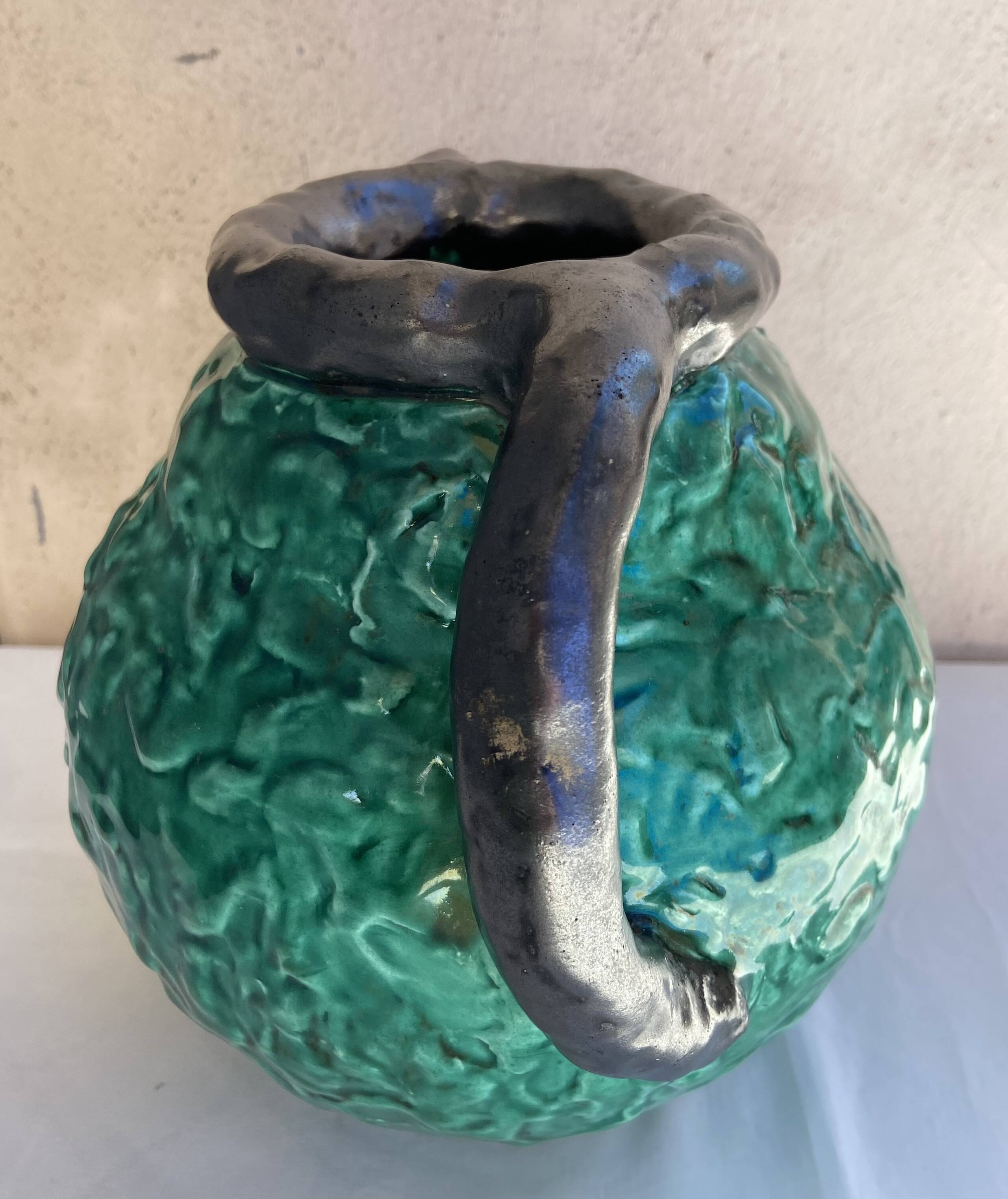 Pair of Jerome Massier vases, Vallauris, 1950s