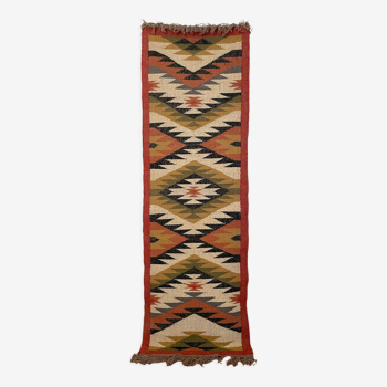 Wool hand woven kilim runner rug