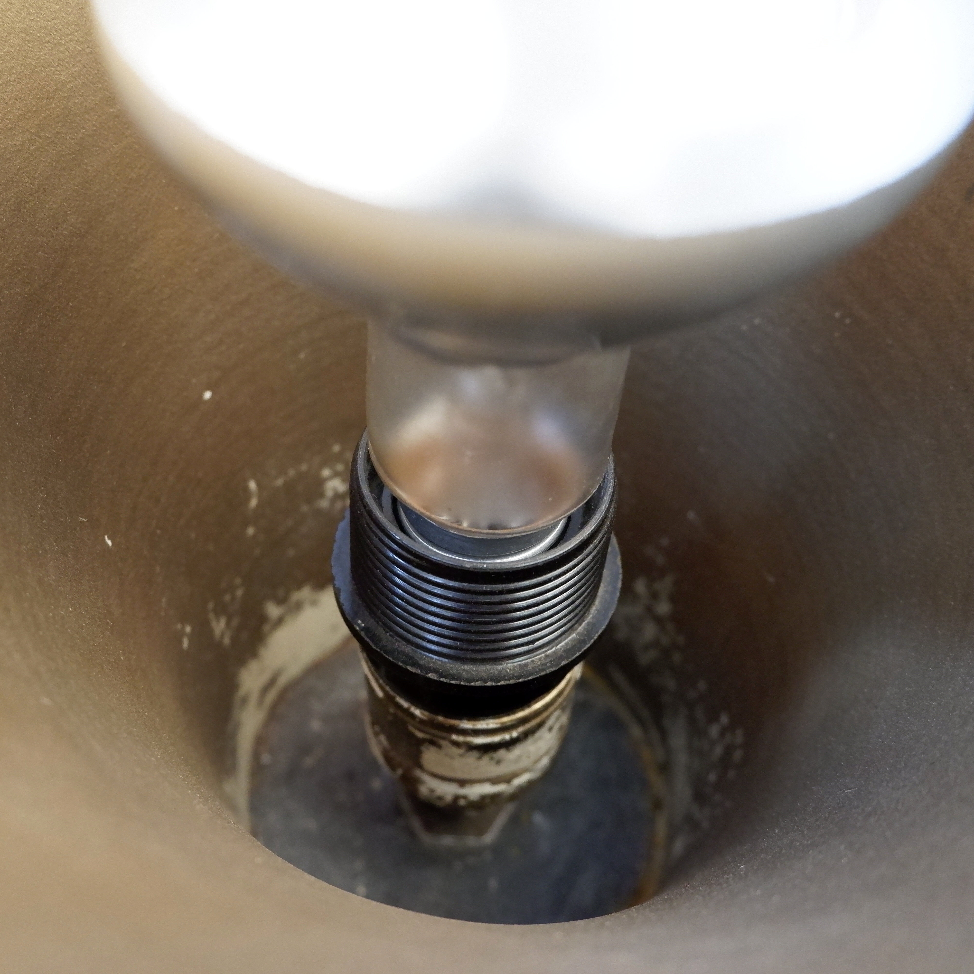 Art Deco metal and brass floor lamp