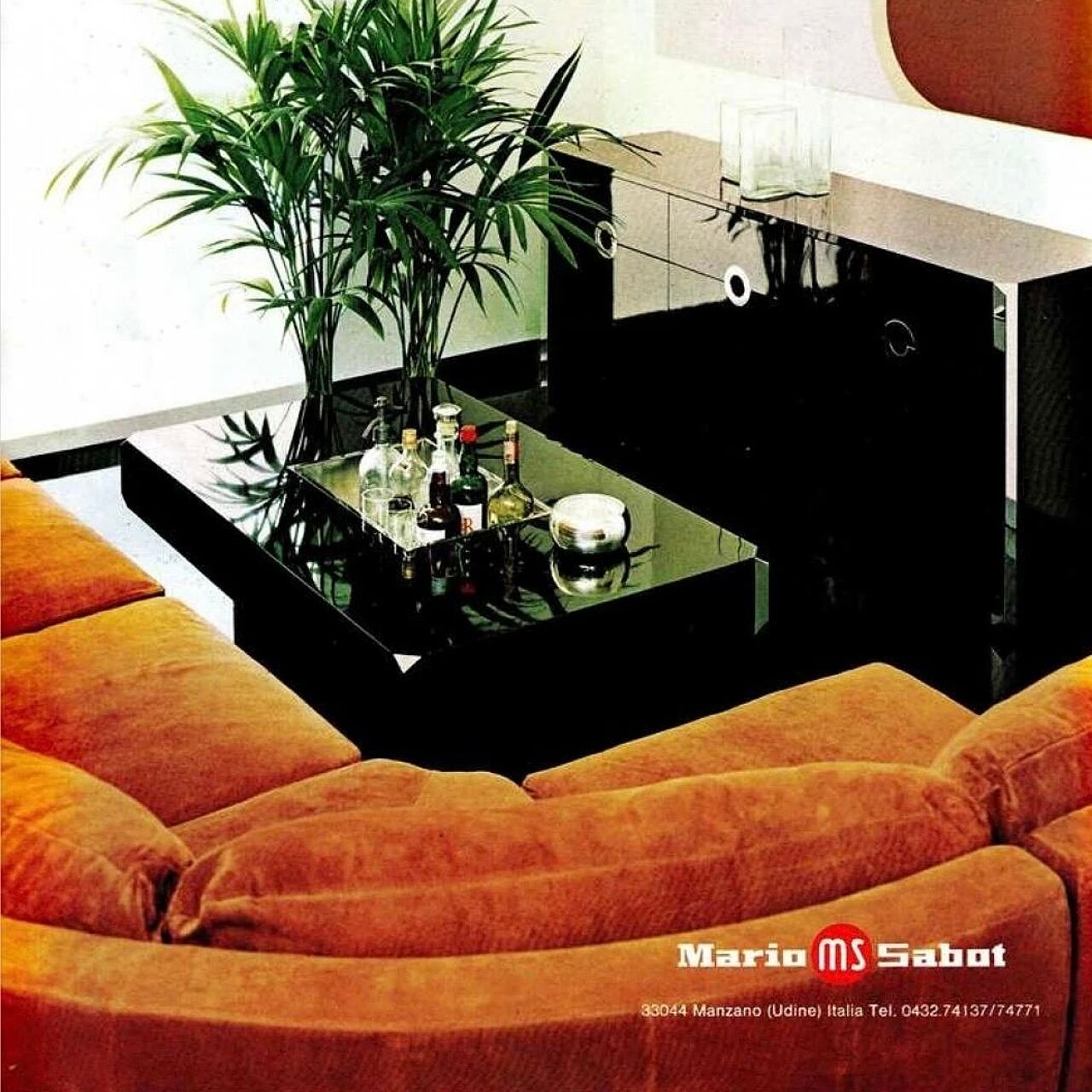 Willy Rizzo Alveo Sideboard for Mario Sabot, Italy 1970