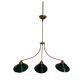 Opaline green white with brass billiard pool lamp 110-150 cm 3 shades