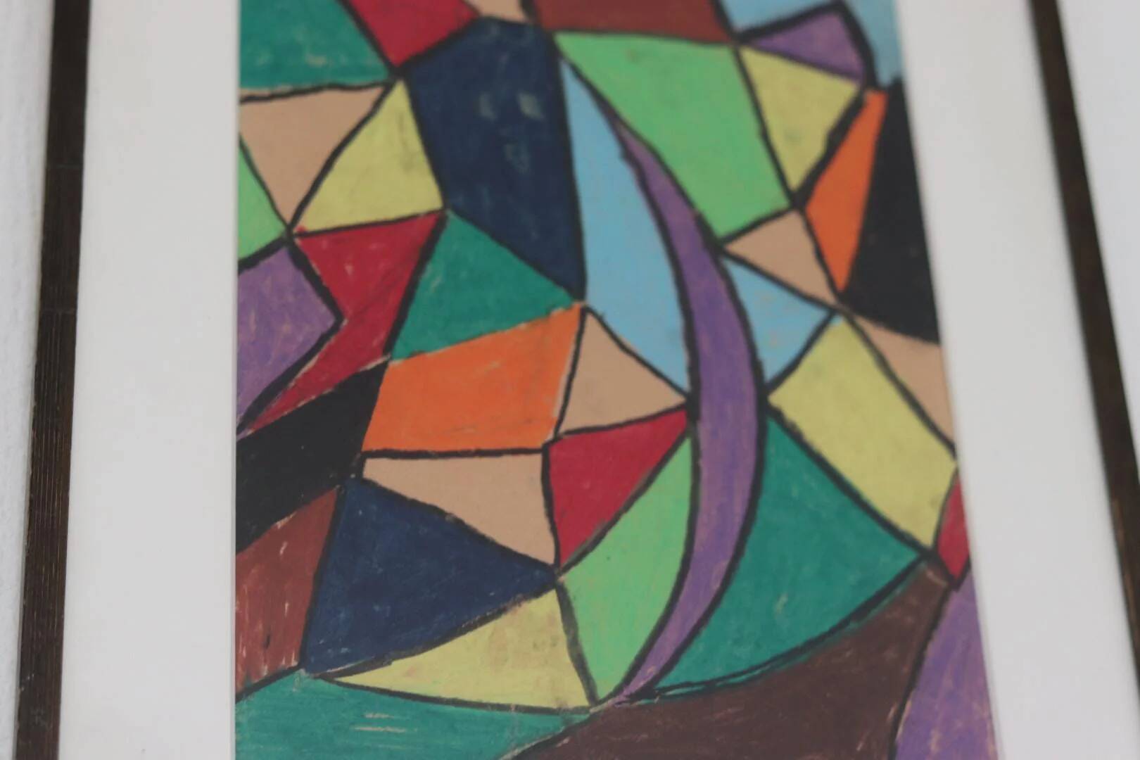 Swedish Mixed Media/Oil Pastel on Panel –“Ritad 66” by Ann Wazzgren