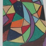 Swedish Mixed Media/Oil Pastel on Panel –“Ritad 66” by Ann Wazzgren