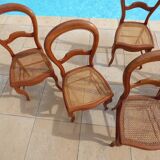 6 louis Philippe style chairs in solid wood merisier