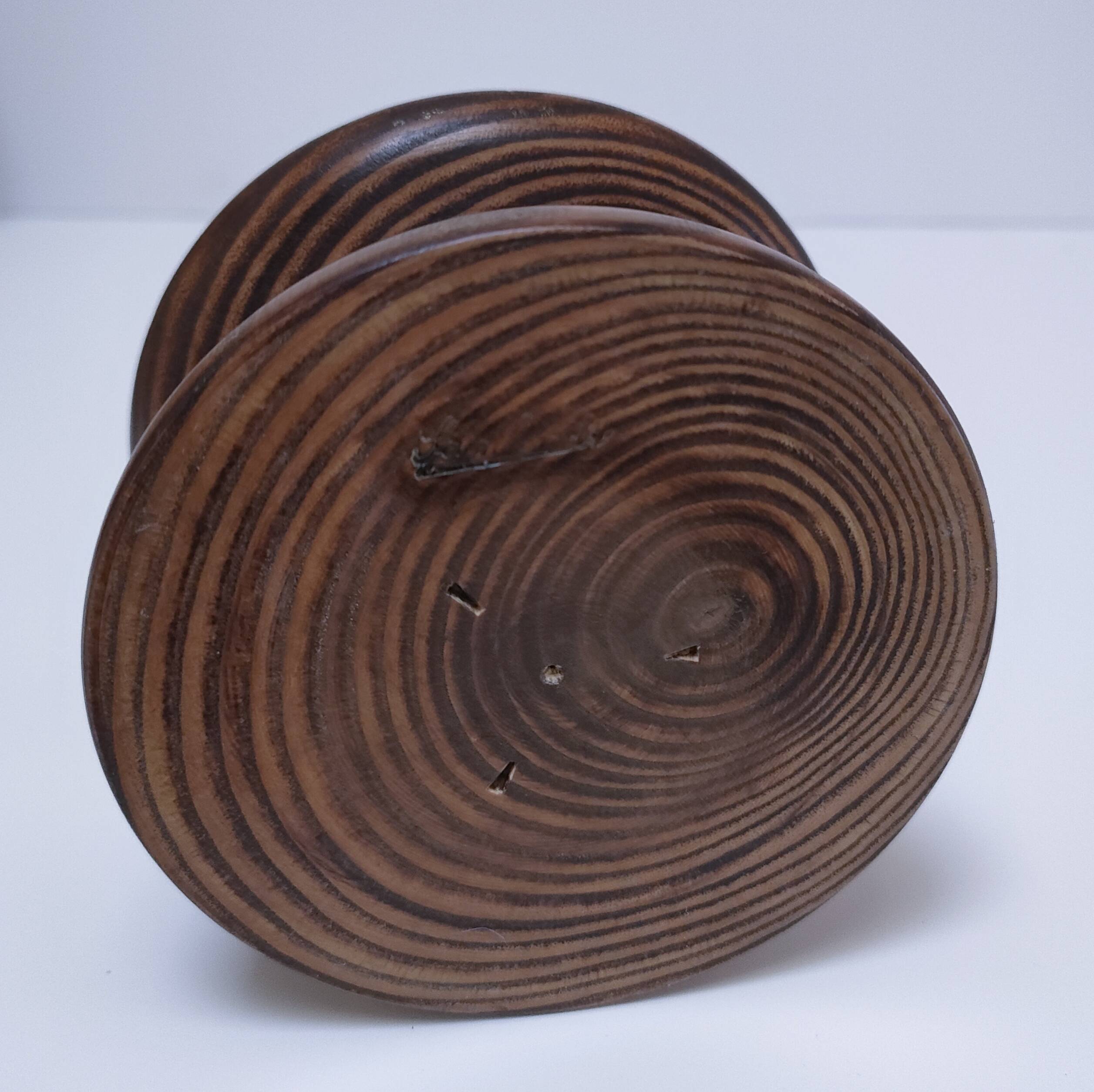 Three Scandinavian wooden candle holders, vintage design