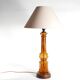 Scandinavian Modern Amber Glass Table Lamp by Miranda, 1970s