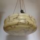 Art deco marbled glass bowl suspension