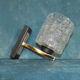 Wall lamp vintage Arlus tulip glass ice cube structure lacquered metal brass 1950