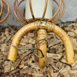 Pair of rattan wall lights by Louis Sognot 1950